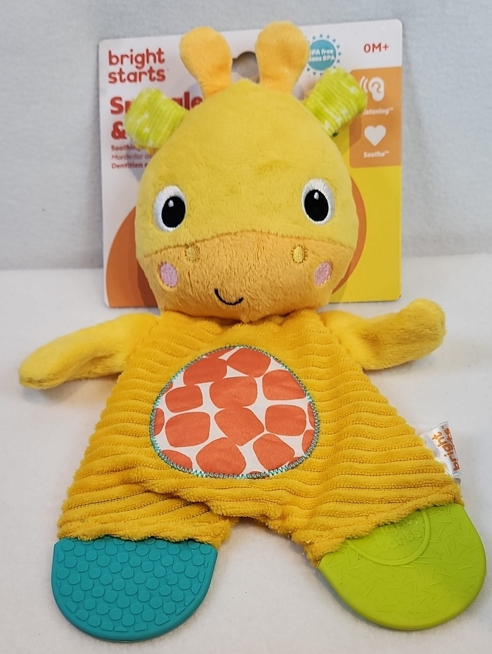 Bright Starts Yellow Giraffe Soothing Plush with Teethers